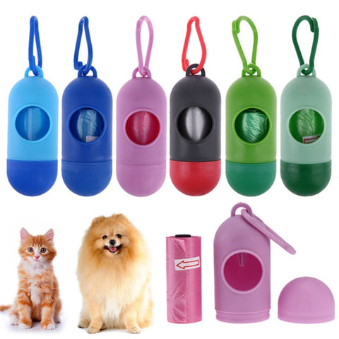 New Pill Shape Pet Dog Poop Bag Dispenser Waste Garbage Bags