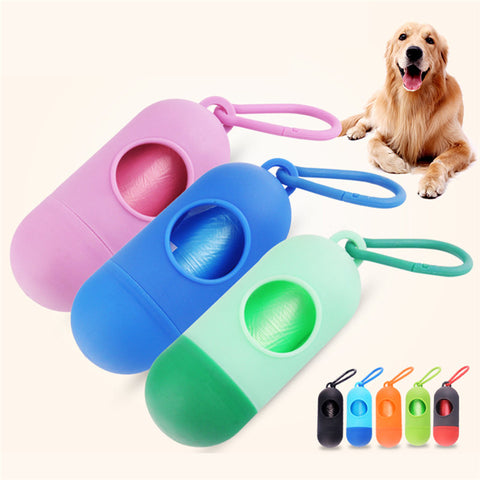 New Pill Shape Pet Dog Poop Bag Dispenser Waste Garbage Bags