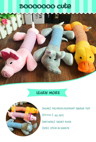 Popular Pet Dog Funny Fleece Durability Plush Dog (Elephant Duck Pig Plush) Toys