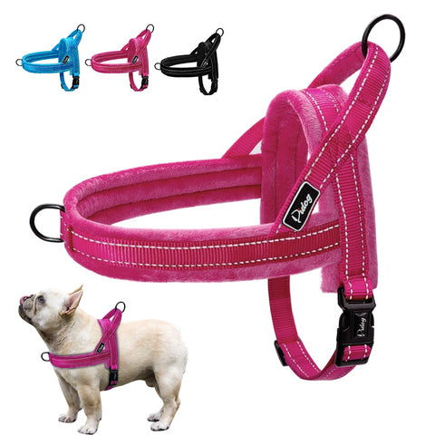 Nylon Reflective Pet Dog Harnesses Vest Soft Flannel Padded For Small Medium Large Dogs