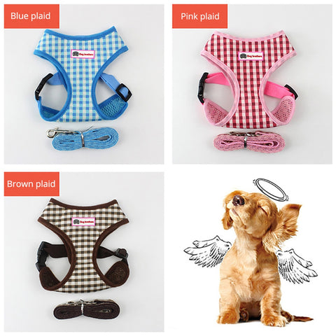 Breathable Small Dog Harness and Leash Set Pet Vest Harness Collar Mesh Padded