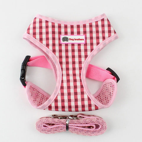 Breathable Small Dog Harness and Leash Set Pet Vest Harness Collar Mesh Padded